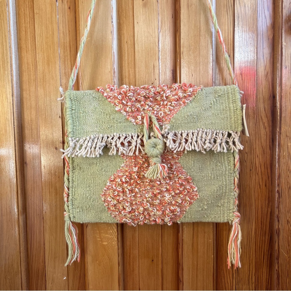 Vintage Woven Wool Carpet Bag